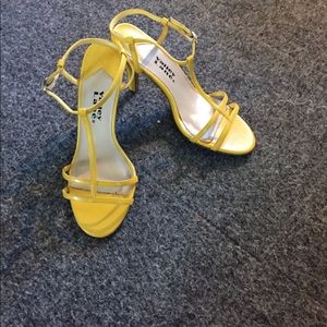Yellow strappy sandals